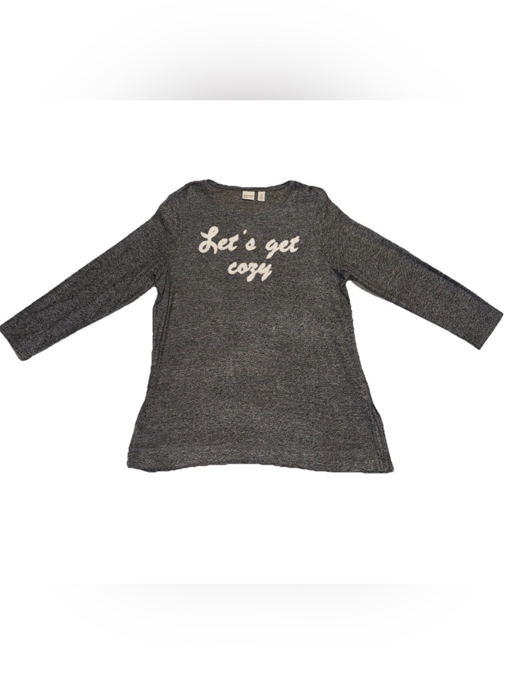 Cozy Graphic - Gray "Let's Get Cozy" sleep shirt size 3 Chicos Zenergy